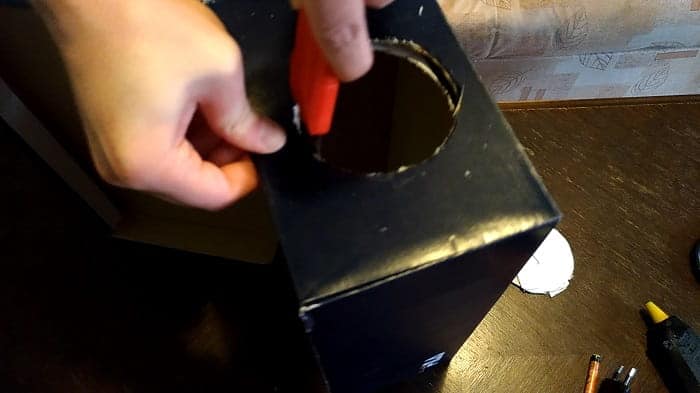 How to make Homemade Projector - Cutting the hole