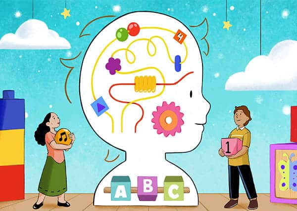 Learning frenzy in a three-year-old child