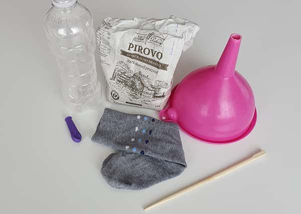Materials needed to make Anti Stress Ball with Balloon and Flour