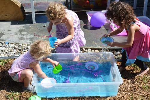 Sensorimotor activities for children - water play