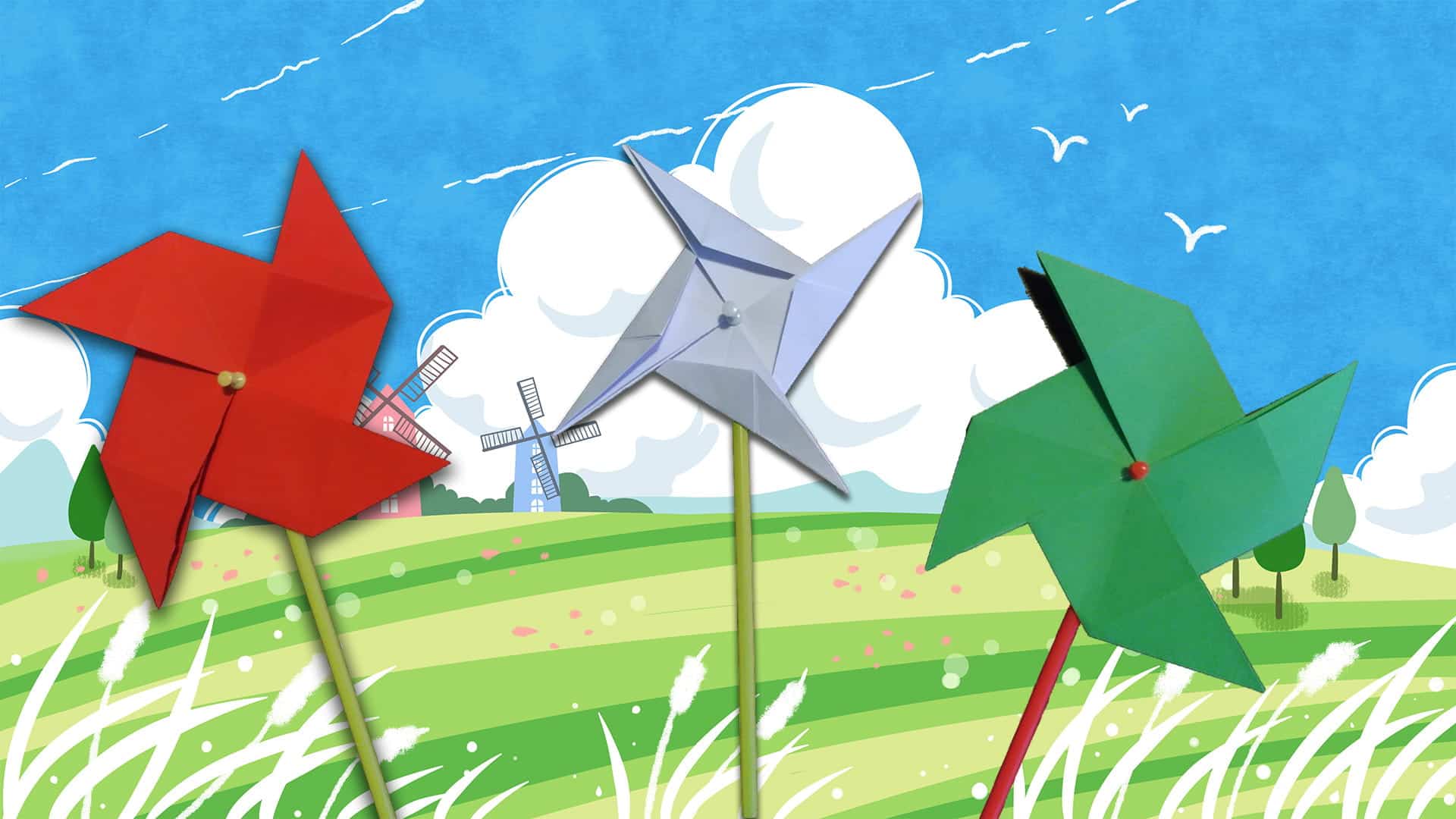 Kako napraviti Origami Vjetrenjaču od Papira