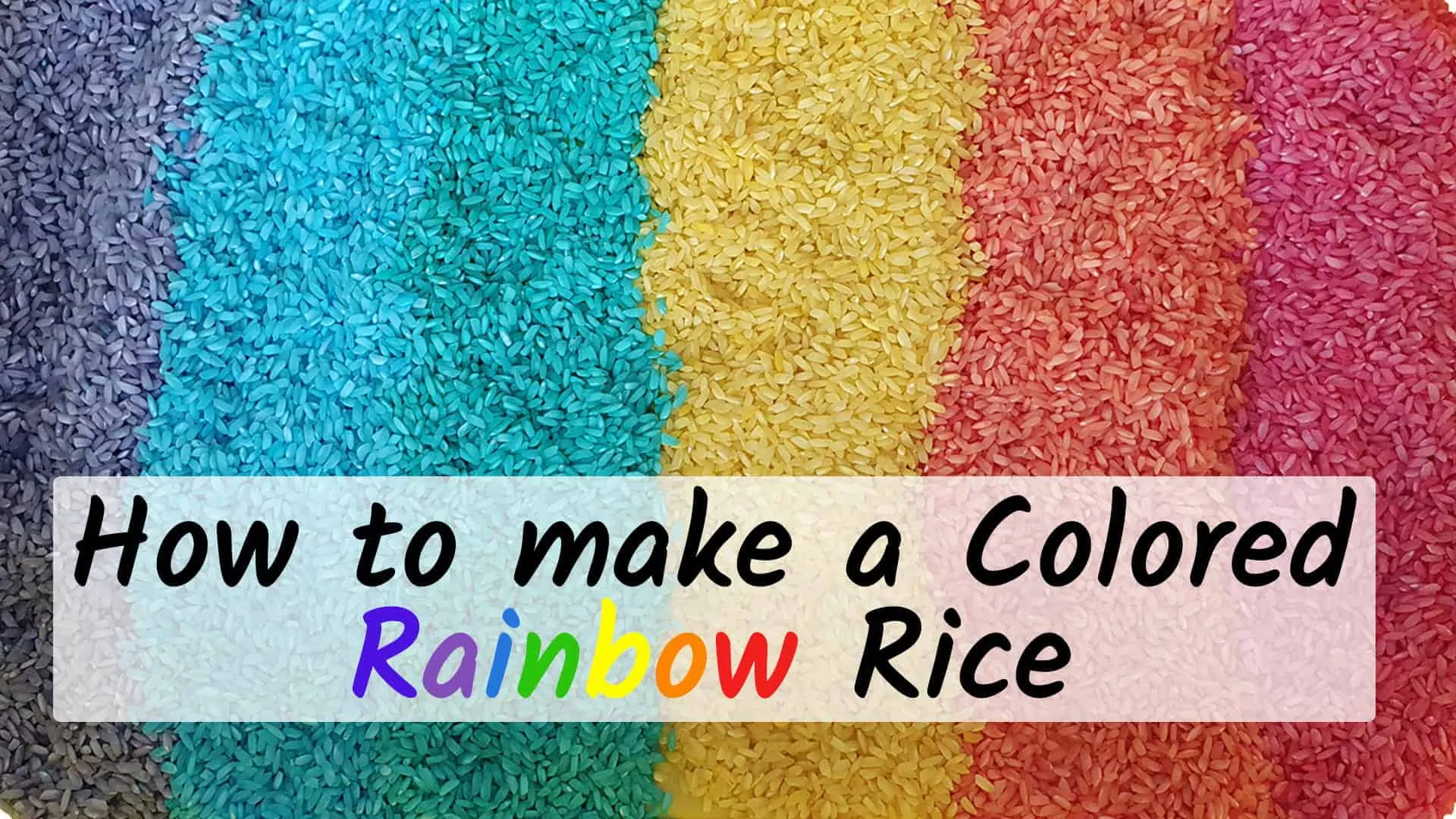 Colored rice, an indoor activity for kids