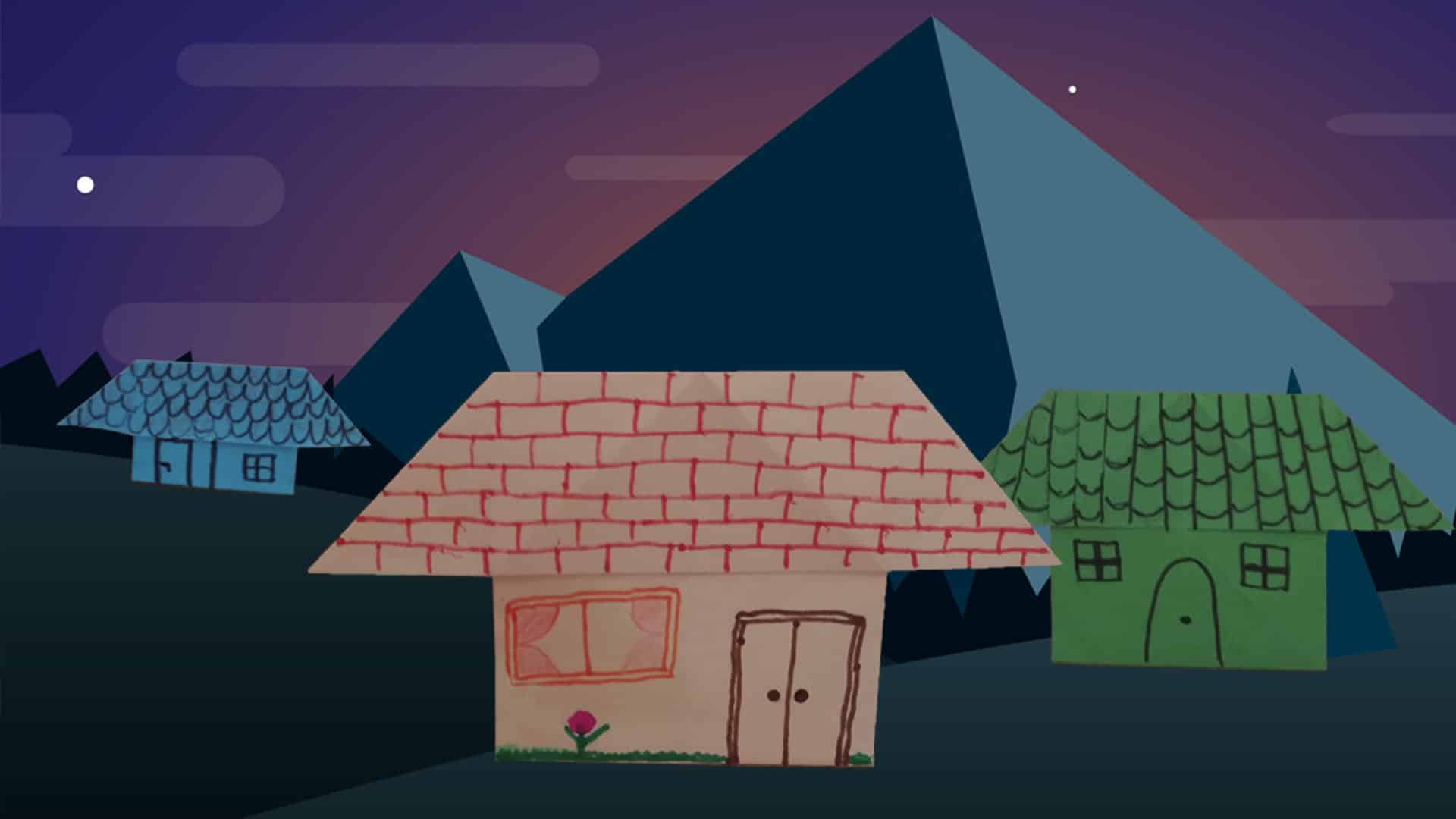 A paper origami house
