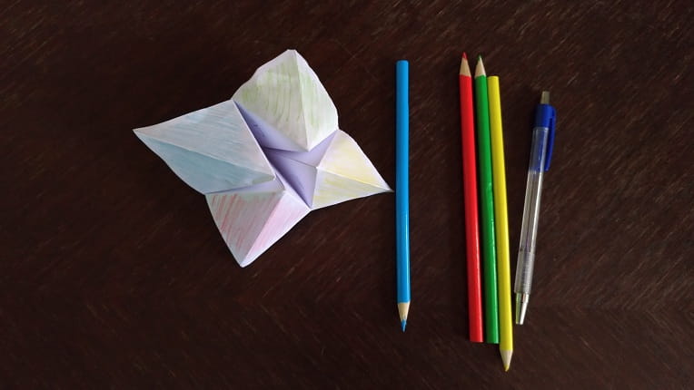An origami fortune teller for math skills