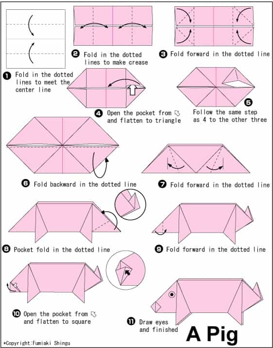 Origami Prascic dijagram