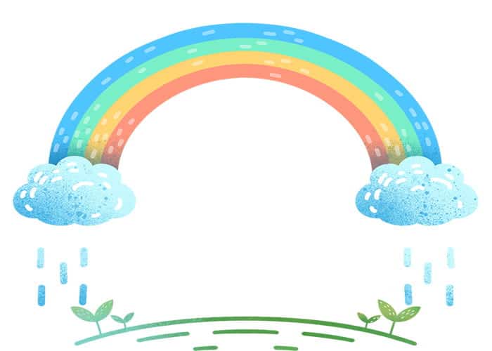 Rainbow appears when there is rain and sun