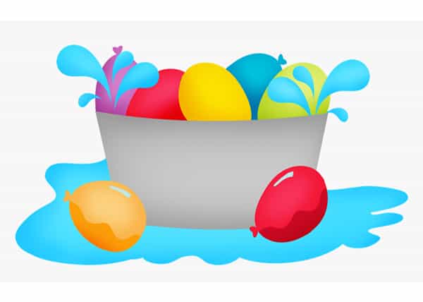 Water Balloons in the bucket