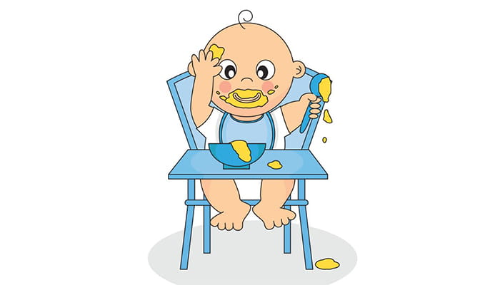 What to expect from the baby in the Seventh month - Eating Solids