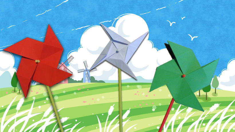 How To Make A Paper Windmill Origami Pinwheel Stem Little Explorers